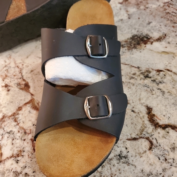 Lola Sabbia Blake - Black Wedge Sandals, Women's Size 10 - 11 (EU 42) - Picture 8 of 9